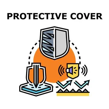 Protective cover engineering preventing impact and sound Stock Illustration