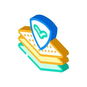 Protective cover product label caution isometric icon vector illustration Illustrazione stock