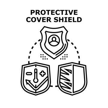 Protective cover shield conceptual vector illustration Stock Illustration