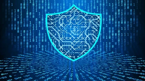 Protective cyber shield, digital defence against malicious apps and programs Stock Footage 115168825