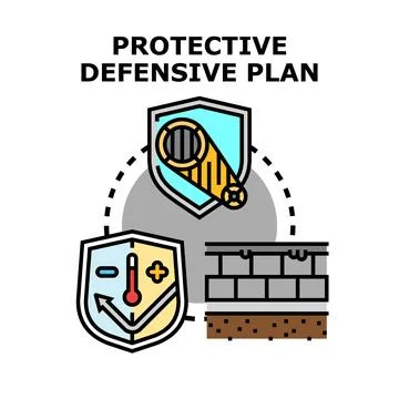 Protective defensive plan for building construction and safety 스톡 일러스트