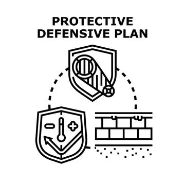 Protective defensive plan for building construction and safety 스톡 일러스트