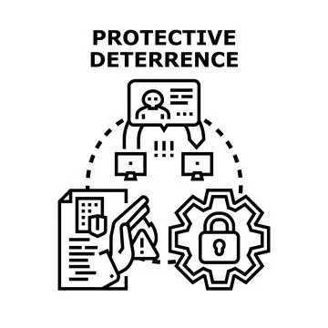 Protective deterrence strategy securing data and personal information Illustrazione stock