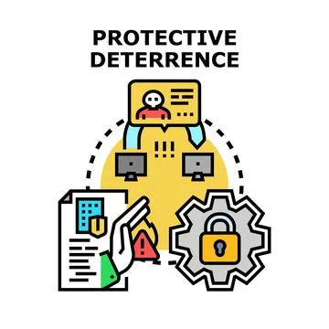 Protective deterrence strategy securing data and personal information Stockillustratie