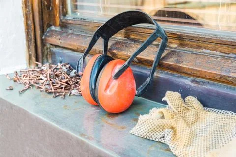 Protective ear muffs Stock Photos