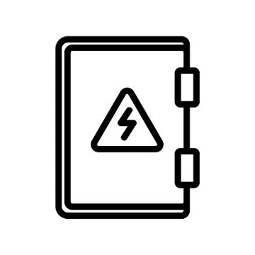 Protective electric shield icon vector outline illustration Stock Illustration