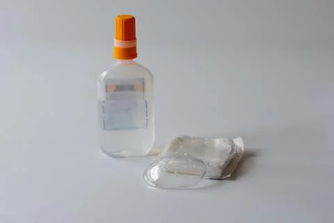 A protective eye shield and eye cleaning set Stock Photos