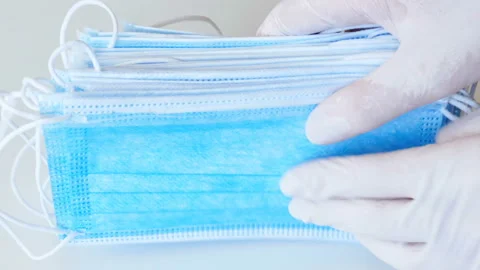 Protective Face Mask Video stock 134177878