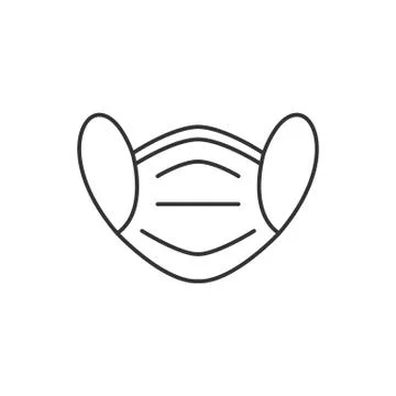 Protective face mask linear icon on white background Stock Illustration