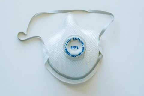 Protective face mask on white background Covid 19 Stock Photos