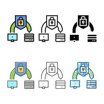 Protective file concepts transfer color icon vector 库存插图