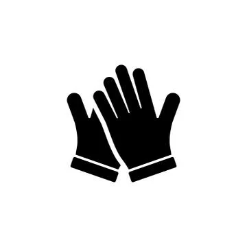 Protective Gardening Rubber Gloves Flat Vector Icon Stock Illustration