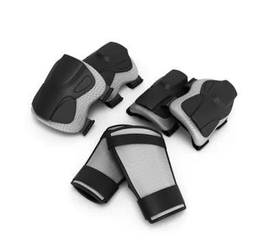 Protective gear for multi sport 3d render on white background Stock Illustration