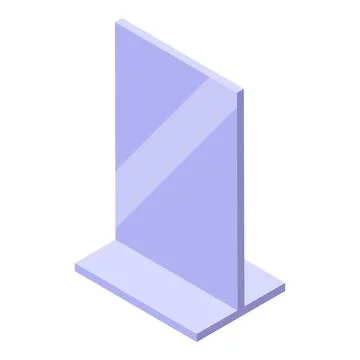 Protective glass barrier standing on a base, ensuring safety and hygiene イラスト素材