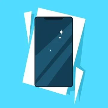 Protective glass on the smartphone. Screen protector Ilustración de archivo