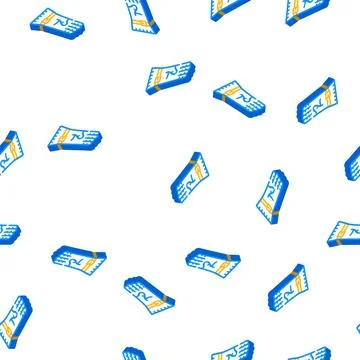 Protective glove isometric icon seamless pattern イラスト素材