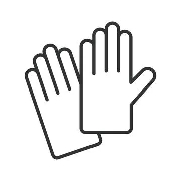 Protective gloves icon in line design. gloves hygiene safety protection medical Stock-Illustration