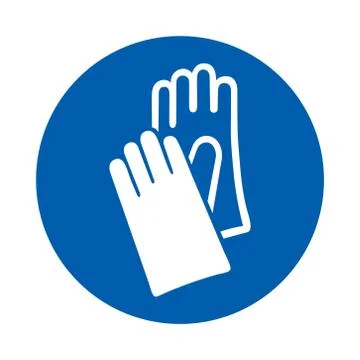 Protective gloves must be worn. M009.  Standard ISO 7010 Stock Illustration