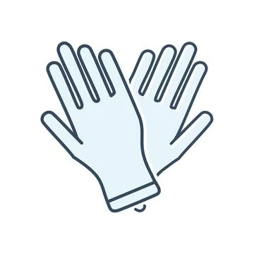 Protective gloves. Pair of clean, blue, disposable gloves, representing saf.. Stock Illustration