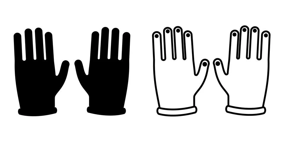 Protective gloves set in trendy flat style isolated. Medical personal protection Stock Illustration