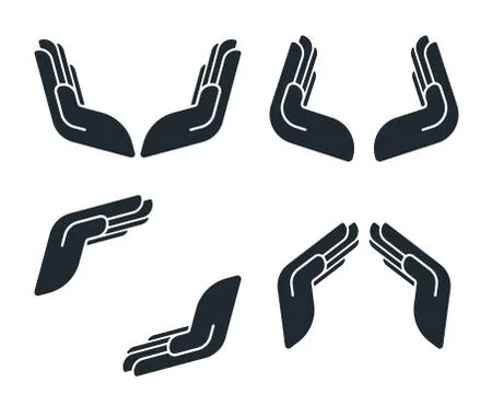 Protective hand icons Stock Illustration