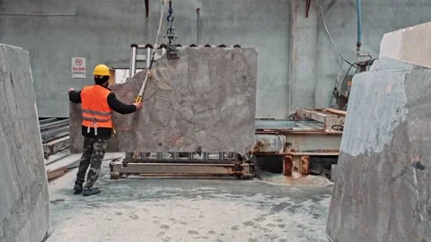 Protective Handling Process in Stone Facility 스톡 동영상 304239811