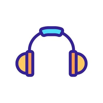Protective headphones icon vector. Isolated contour symbol illustration イラスト素材