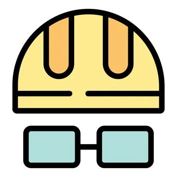 Protective helmet and glasses ensuring workplace safety Illustrazione stock