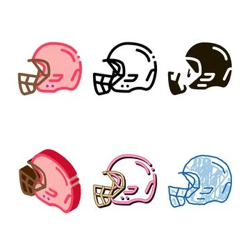 Protective helmet icon vector forms outline Stock Illustration