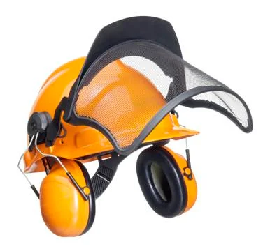 Protective helmet in white back Stock Photos