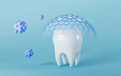 A protective layer outside the teeth. Protecting teeth and preventing tooth.. Stock Illustration