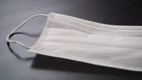 Protective mask with close macro shot, close-up mask, 스톡 동영상 142398887