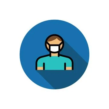 Protective mask flat icon, vector color illustration Stock Illustration