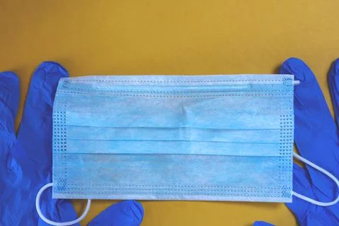 Protective mask, gloves . Face mask Stock Photos