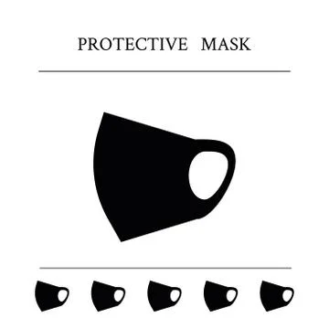 Protective Mask Icon  on  white backgrounds. Stock Illustration