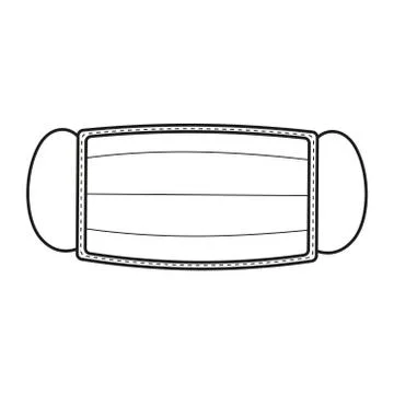 Protective mask in trendy flat style isolated. Medical personal protection Stock Illustration