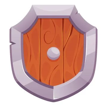 Protective medieval knight shield heraldic form cartoon vector, old warrior Stock Illustration