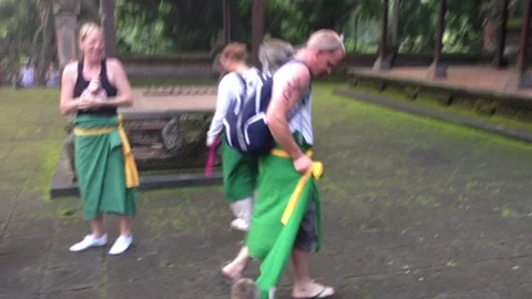 Protective Monkey Mom Bites Man, Ubud, Bali, Indonesia - 06 Jun 2013 Stock Footage 205279316