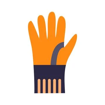 Protective orange work glove with black cuff illustration Stockillustratie