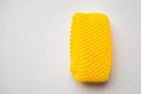Protective packaging for fruits. Packaging material. With copy space. Stock Photos