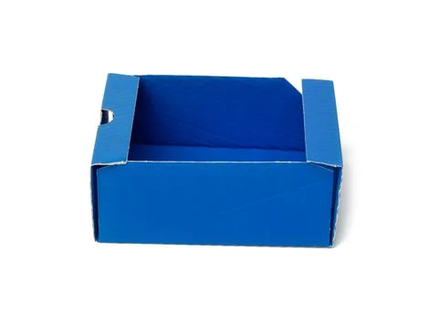 Protective paper from under a box with a perfume, template from blue corrugat Fotos Stock