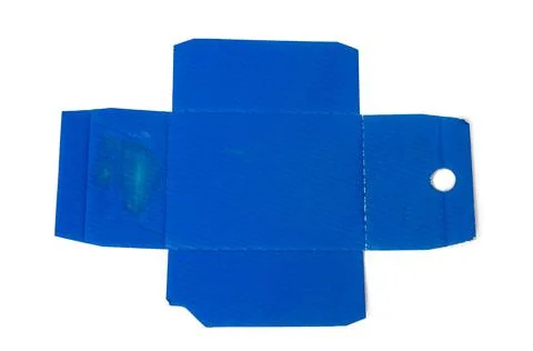 Protective paper from under a box with a perfume, template from blue corrugat Fotos Stock