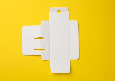 Protective paper from under a box with a perfume, template from white corruga Fotos Stock
