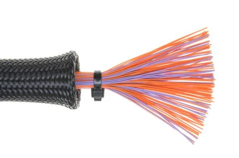 Protective pipe with cables Stock Photos