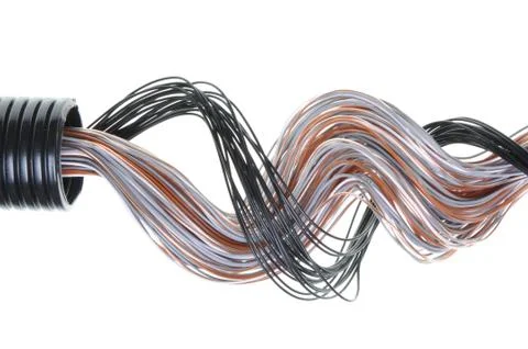 Protective pipe with cables Stock Photos