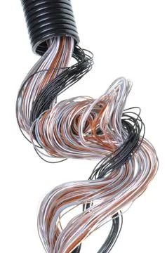 Protective pipe with cables Stock Photos