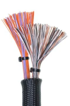 Protective pipe with cables Stock Photos