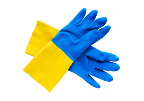 Protective plastic gloves Foto stock
