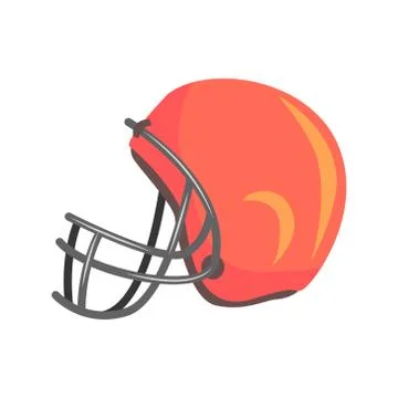Protective Players Helmet With Face Mask, Part Of American Football Related Stock Illustration