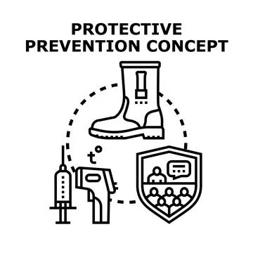 Protective prevention concept developing security and health measures Stock-Illustration